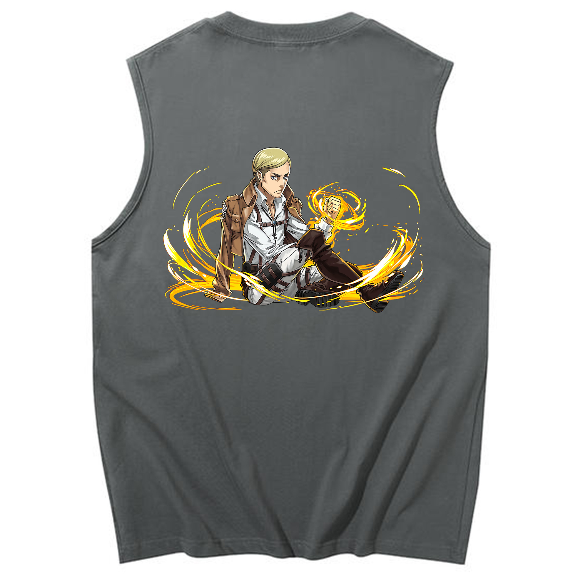 （画像用） 進撃の巨人 エルヴィン・スミス Attack on Titan Erwin Smith コットン100％タンクトップ（背面プリント）